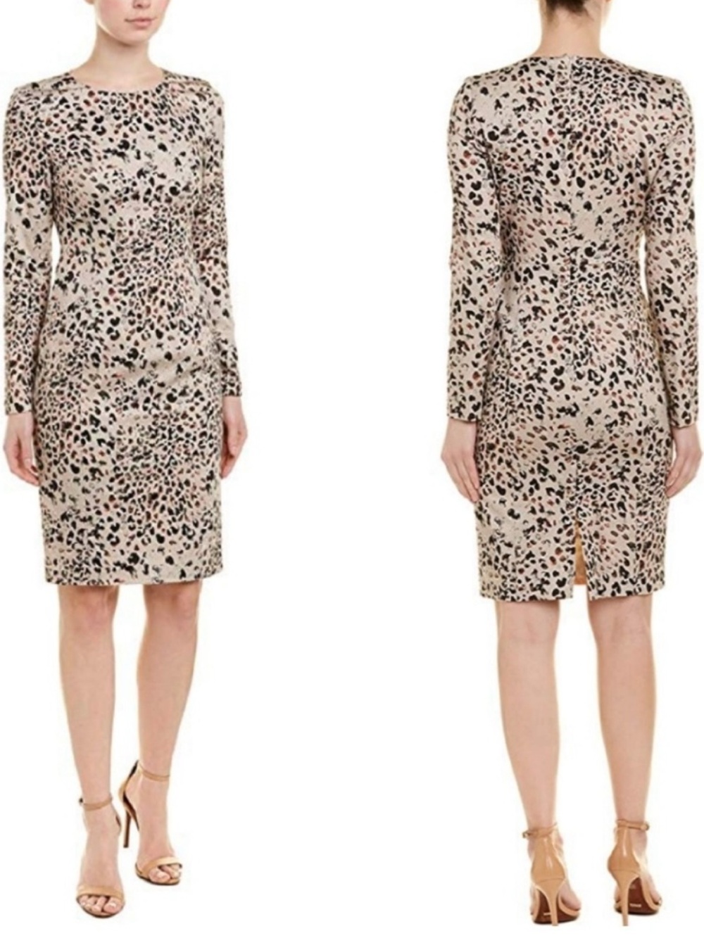 Black Halo Lively Sheath Dress in Leopard Print NWT